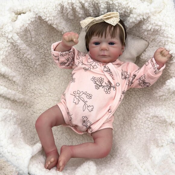 🆕19inch Pink-felicia Cloth Body With vinyl limbs Newborn Baby Doll Reborn Girl - Picture 2 of 9